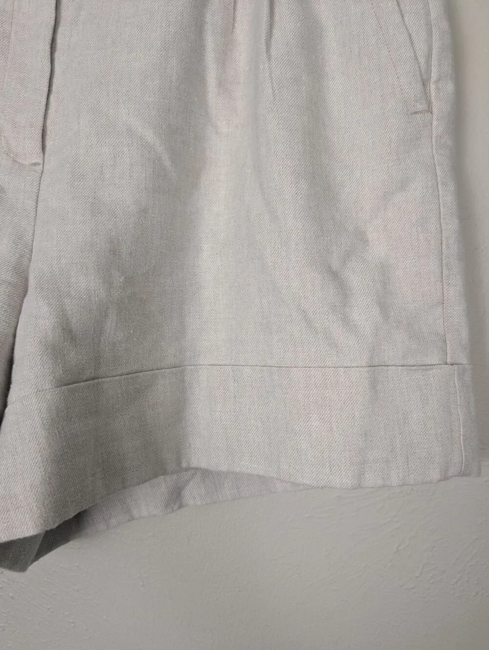 J.Crew Remi High Waist Linen Blend Shorts in Flax Ivory